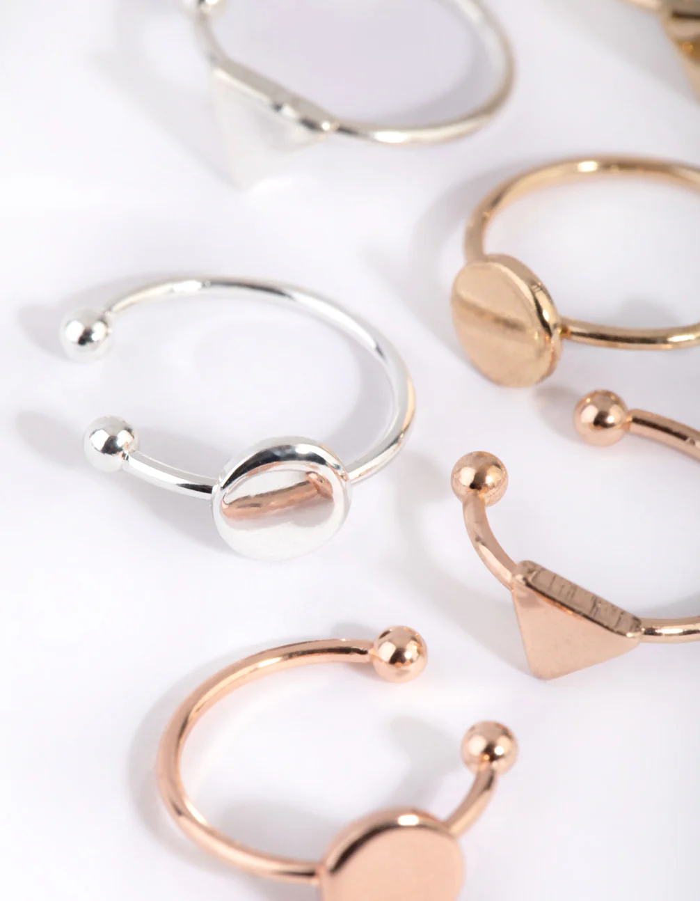 Mixed Metal Geometric Faux Earring Pack - Image 3