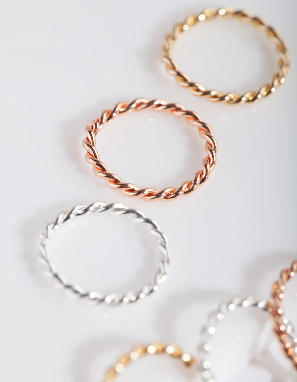 Mixed Metal Twisted Faux Body Rings - Image 2