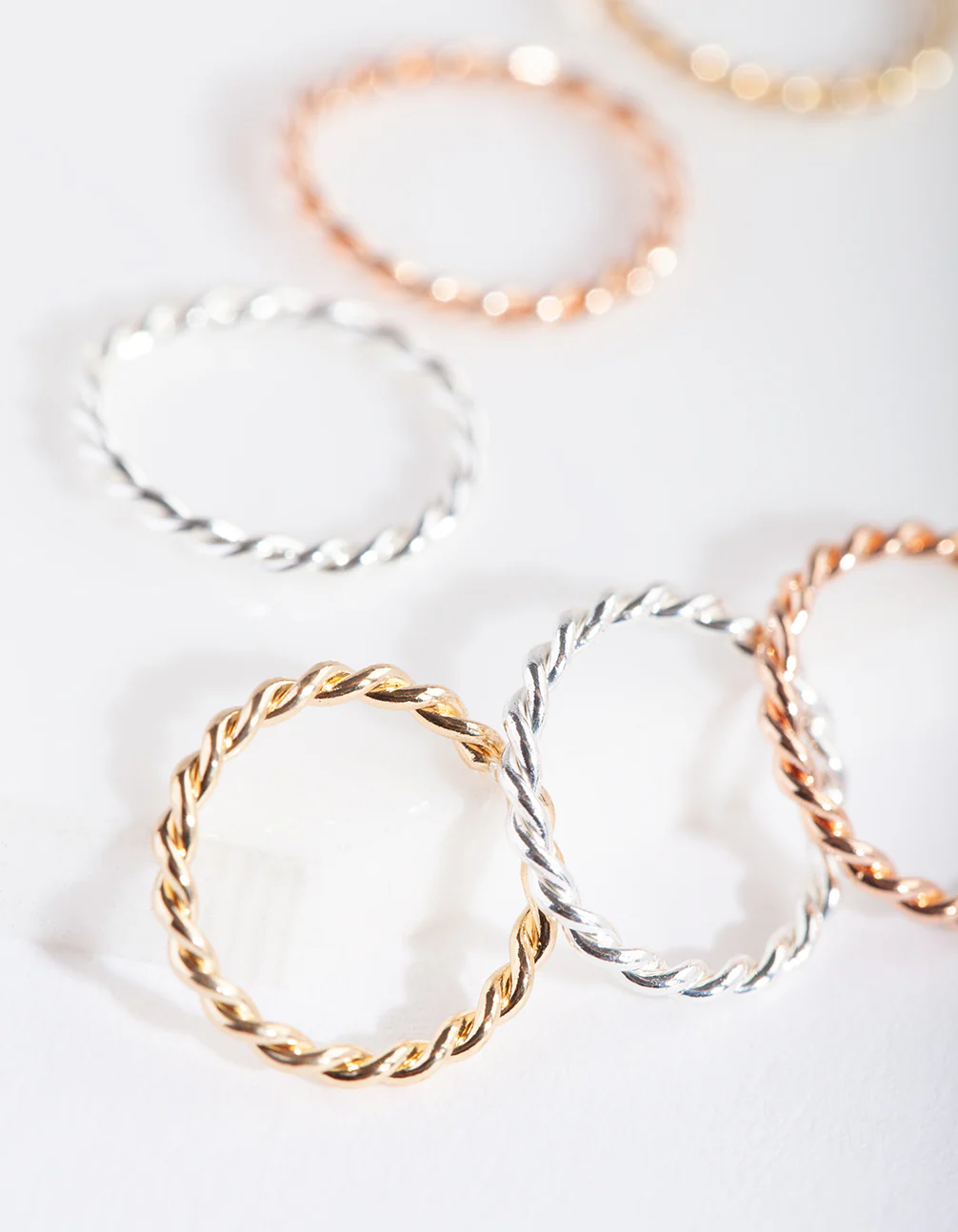 Mixed Metal Twisted Faux Body Rings - Image 3