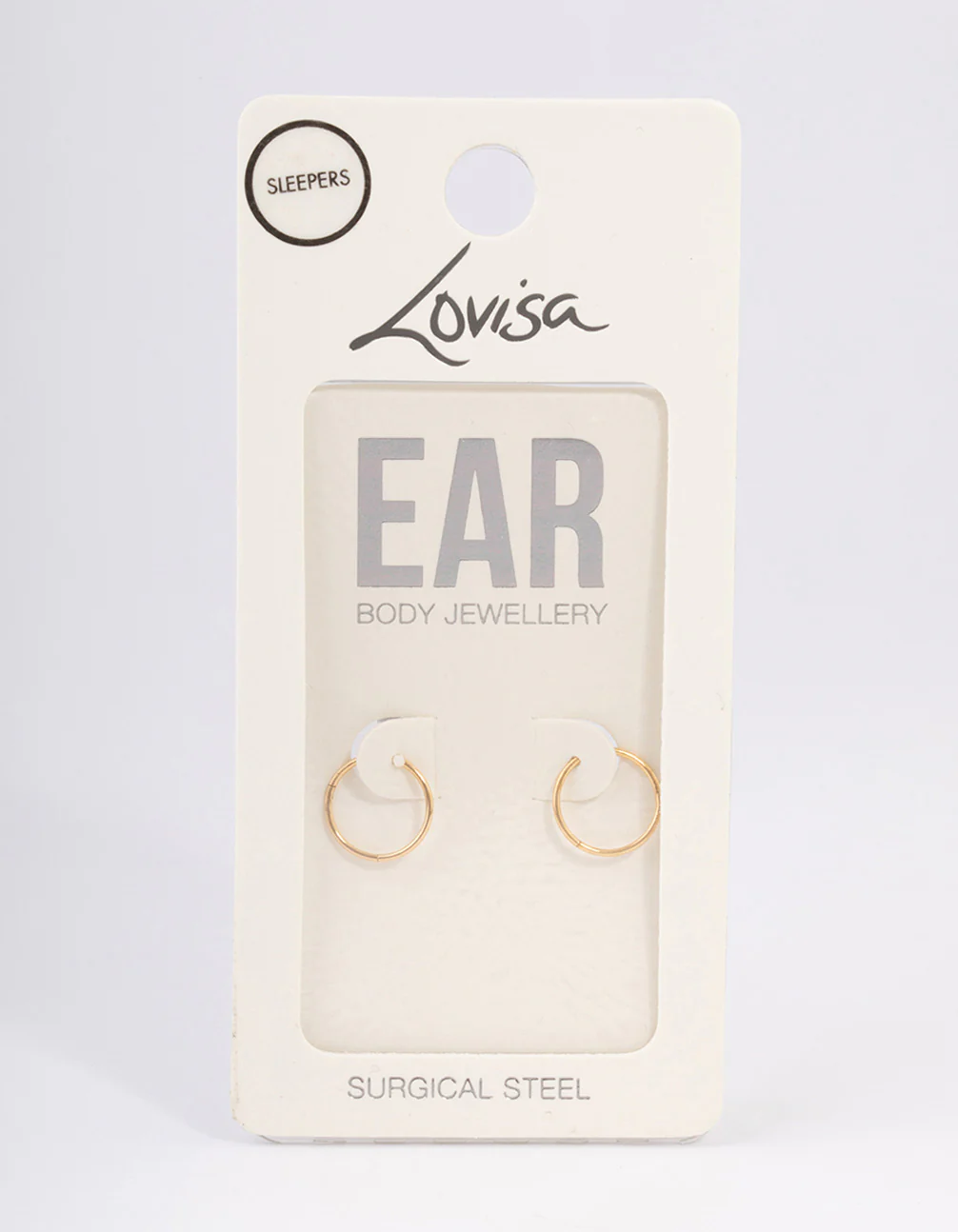 Gold Plated Surgical Steel Fine Sleeper Earrings 10mm - Image 3