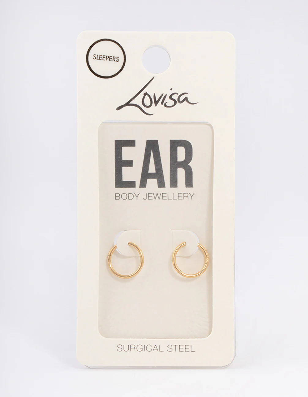 Gold Plated Surgical Steel Sleeper Earrings 10mm - Image 3