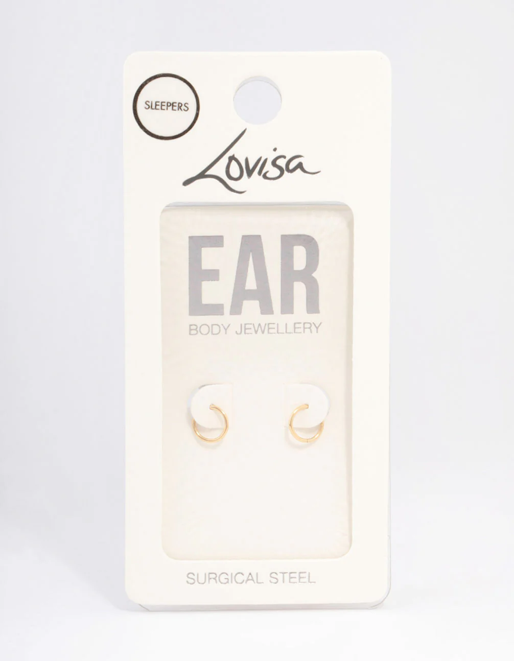 Gold Plated Surgical Steel Fine Sleeper Earrings 6mm - Image 3