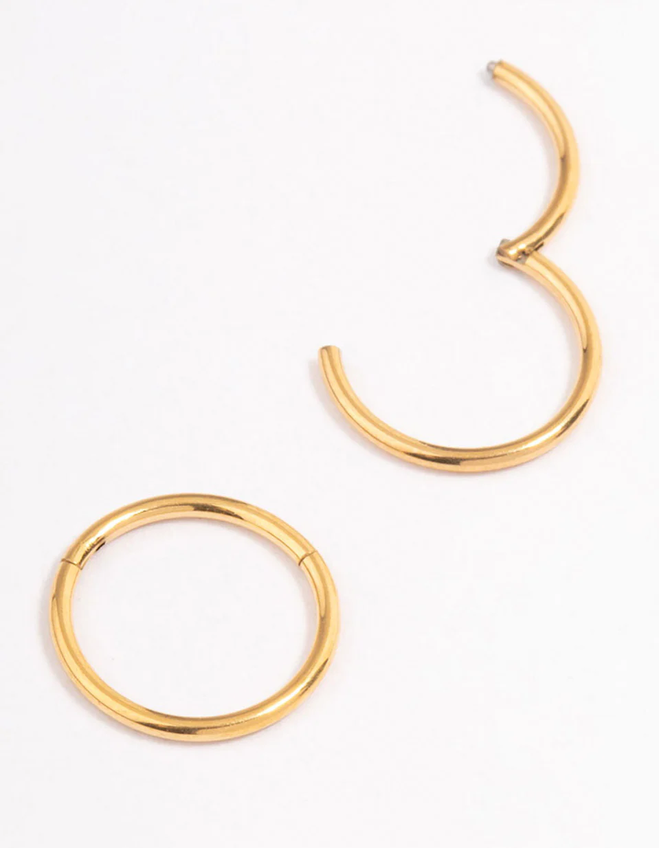 Gold Plated Surgical Steel Fine Sleeper Earrings 8mm - Image 2