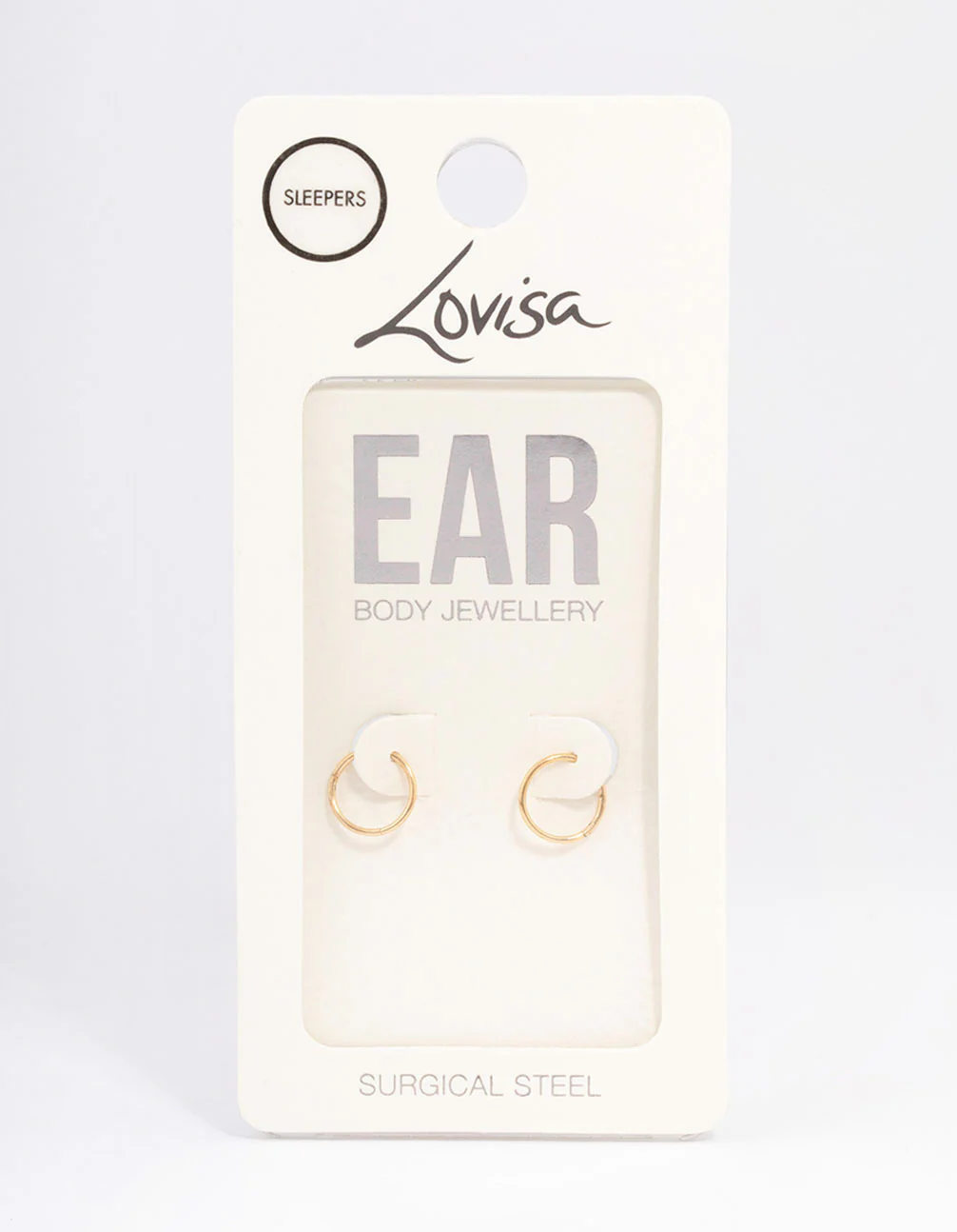 Gold Plated Surgical Steel Fine Sleeper Earrings 8mm - Image 3