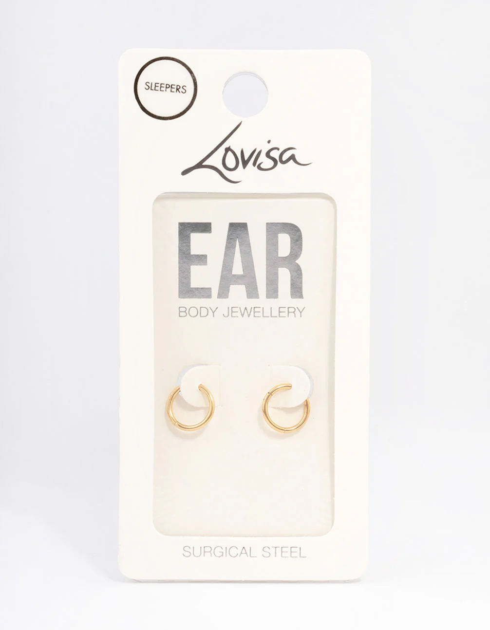 Gold Plated Surgical Steel Sleeper Earrings 8mm - Image 3