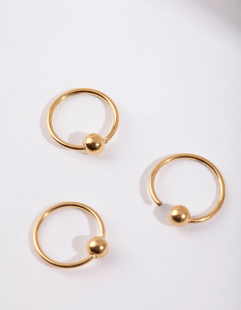 Gold Ball Nose Ring Pack - Image 2