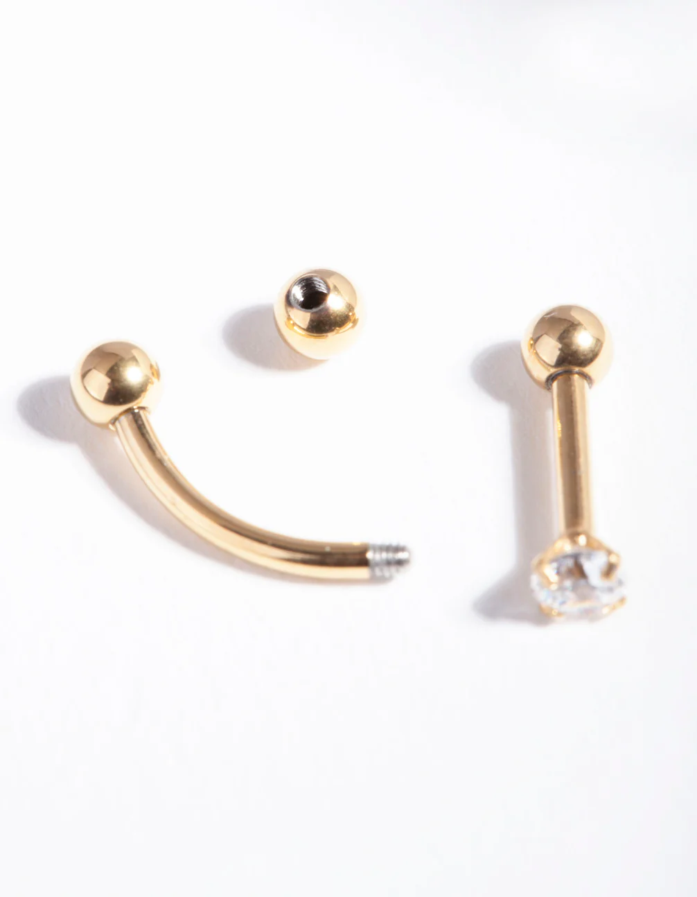 Gold Diamante Surgical Steel Cartilage Earring Pack - Image 3