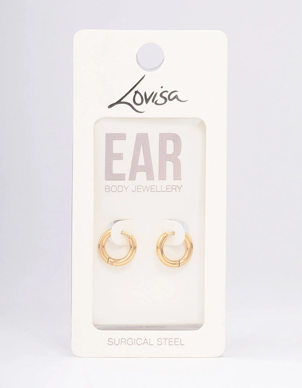 Gold Plated Surgical Steel Chubby Small Huggie Hoop Earrings - Image 3