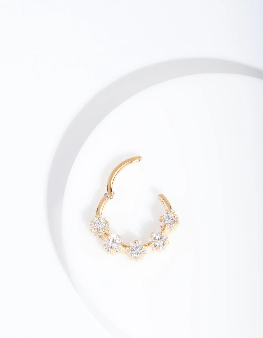 Gold Cubic Zirconia Star Clicker Earring - Image 3