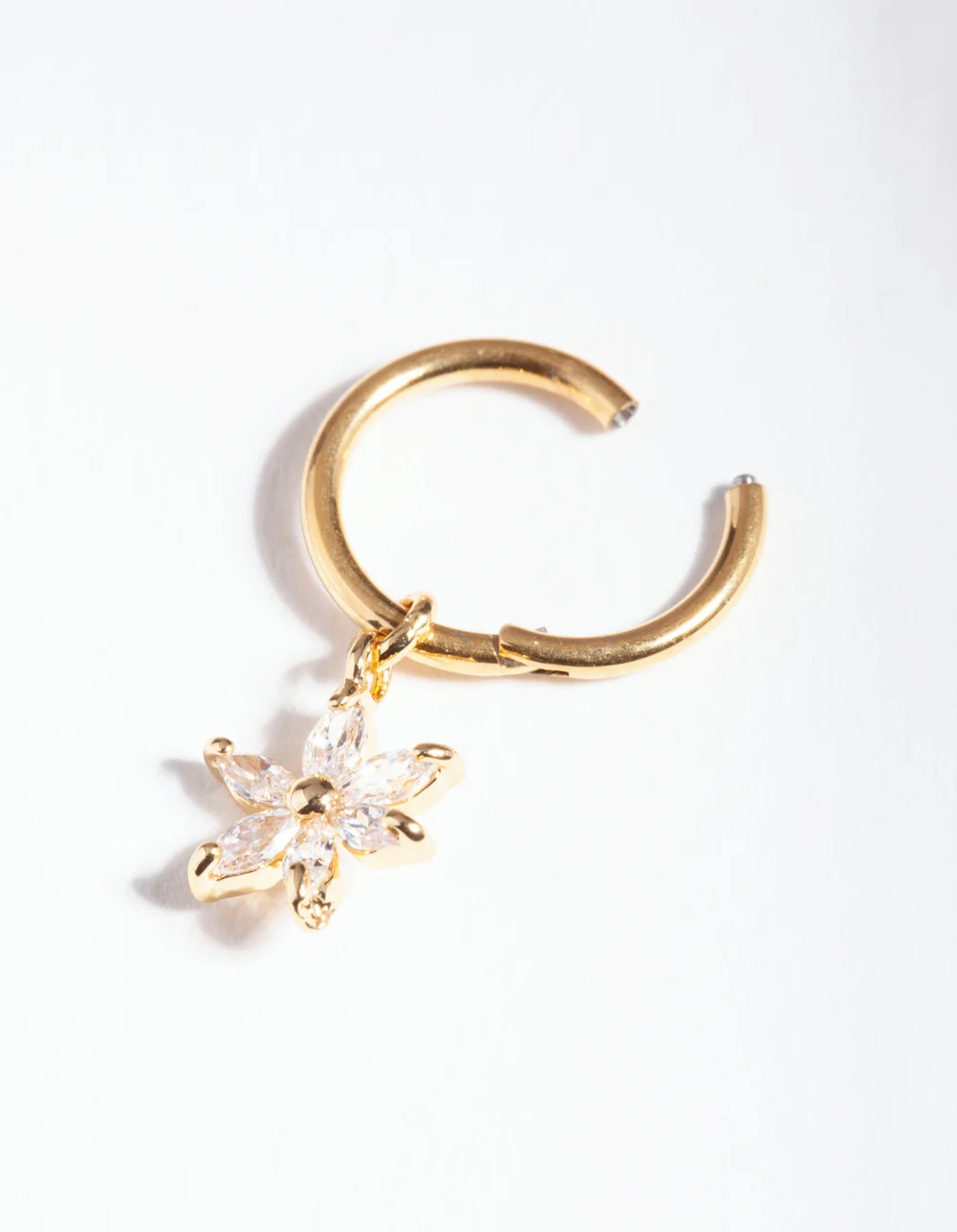 Gold Surgical Steel Cubic Zirconia Clicker Ring - Image 2