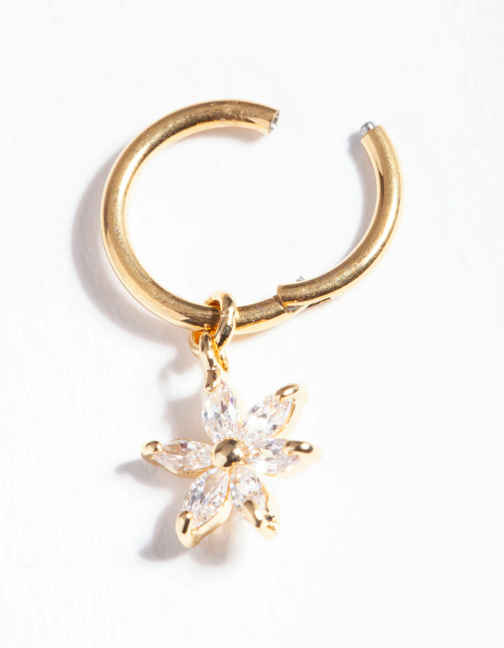 Gold Surgical Steel Cubic Zirconia Clicker Ring - Image 3