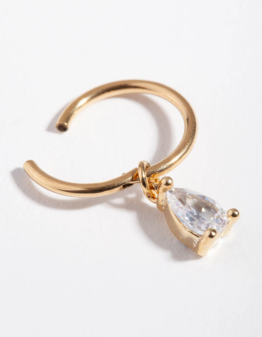 Surgical Steel Gold Pear Belly Ring - Image 3