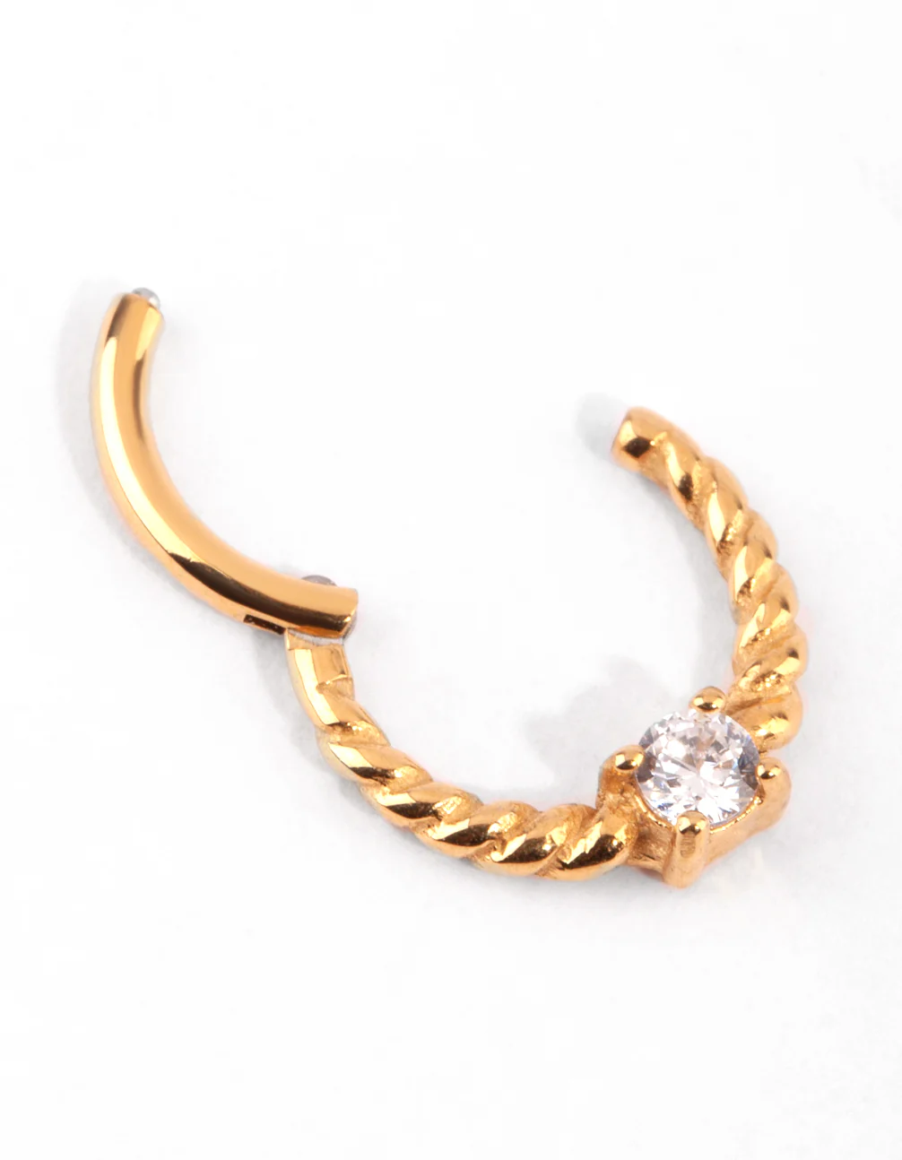 Gold Cubic Zirconia Twisted Clicker - Image 2