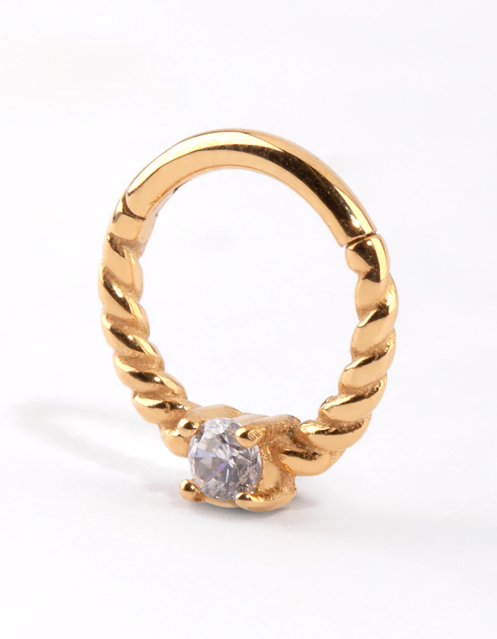 Gold Cubic Zirconia Twisted Clicker - Image 3