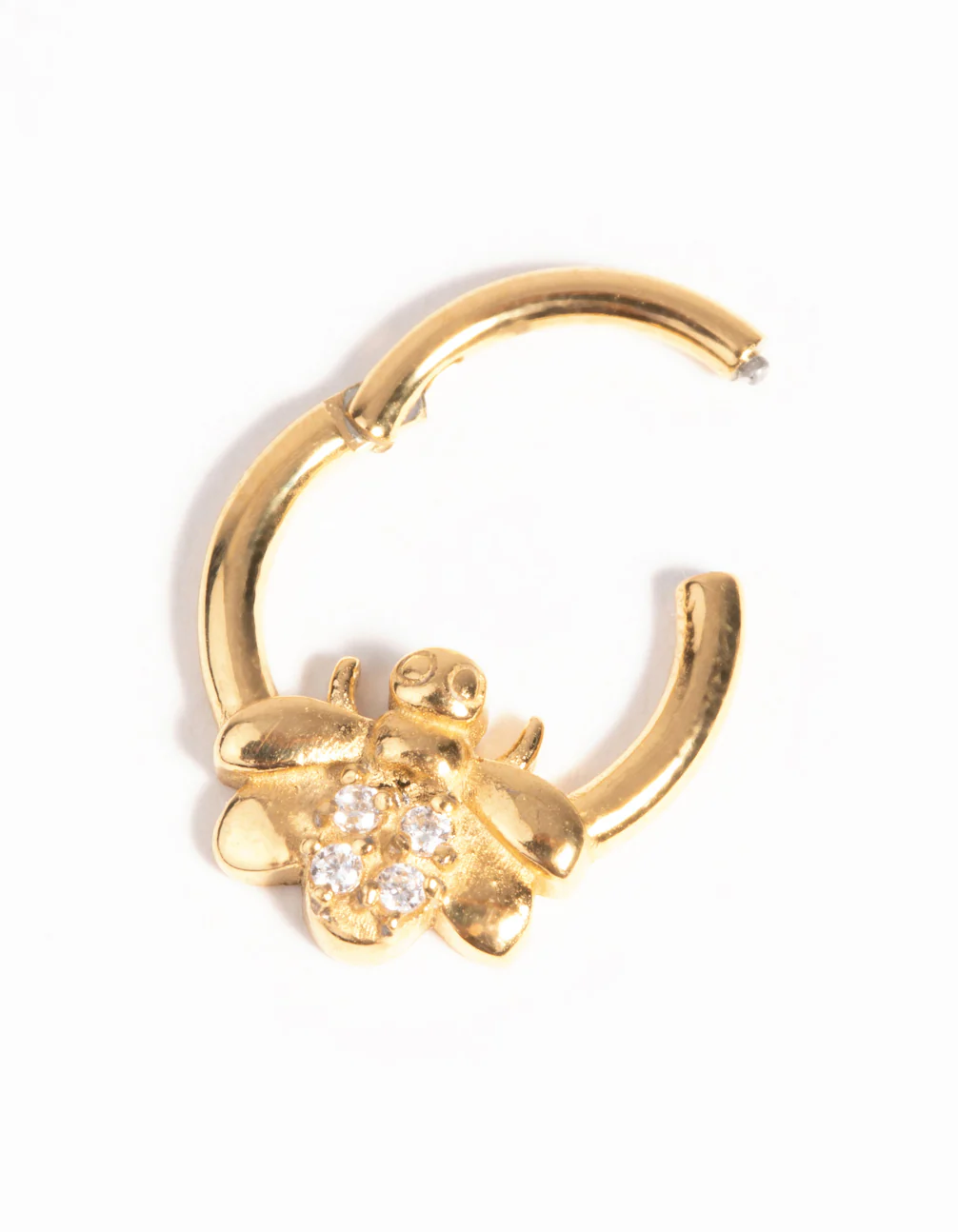 Gold-Plated Surgical Steel Bee Clicker Ring - Image 2