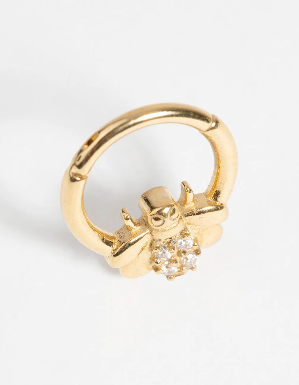 Gold-Plated Surgical Steel Bee Clicker Ring - Image 3