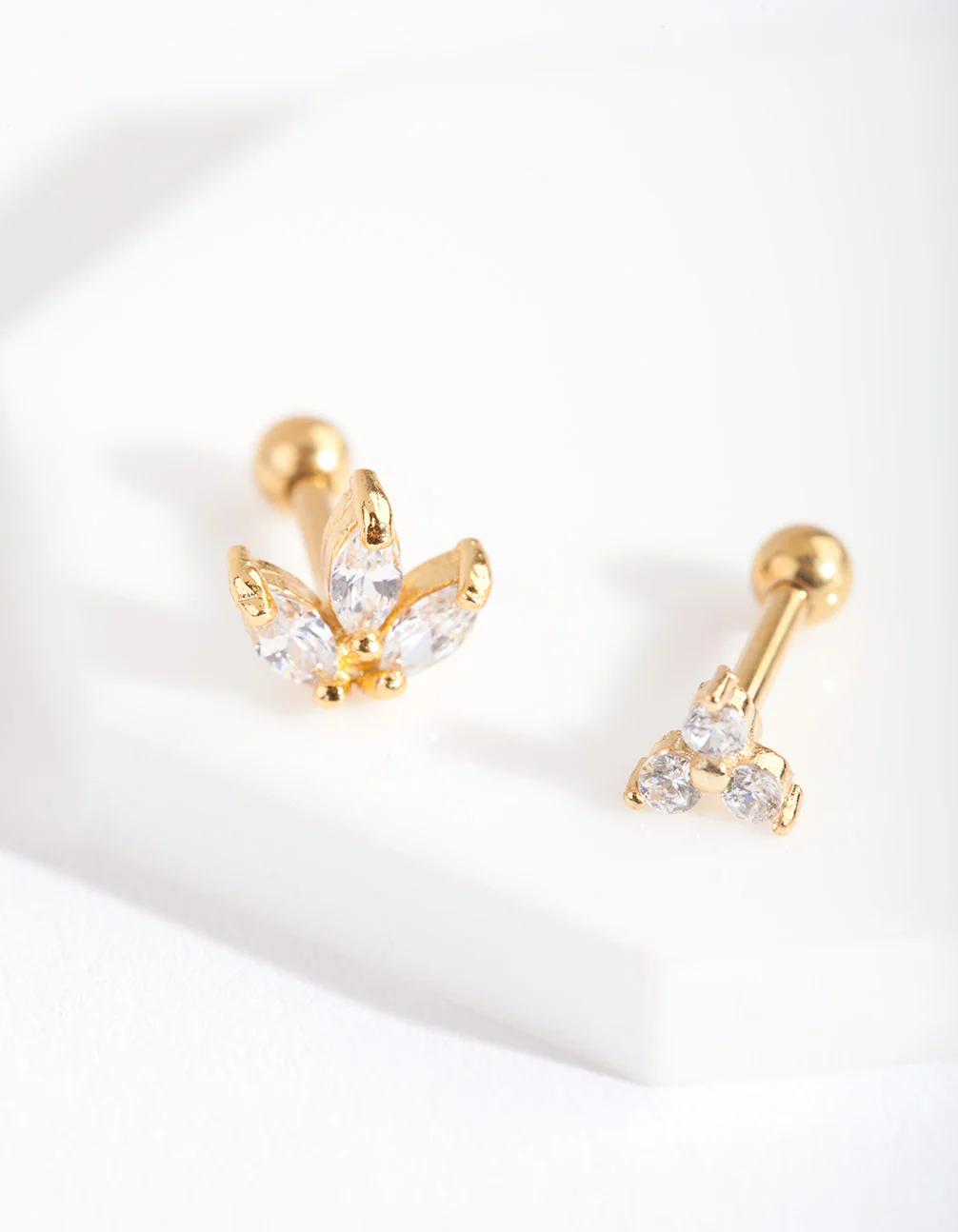 Gold Surgical Steel Diamante Cluster Barbell Pack - Image 2