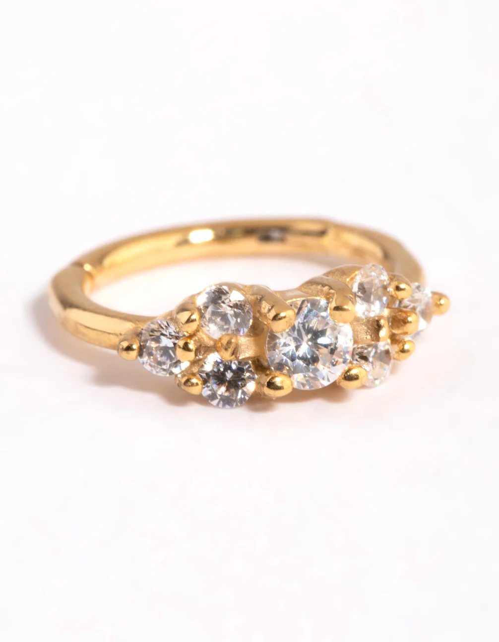 Gold Plated Surgical Steel Cubic Zirconia Clicker - Image 2