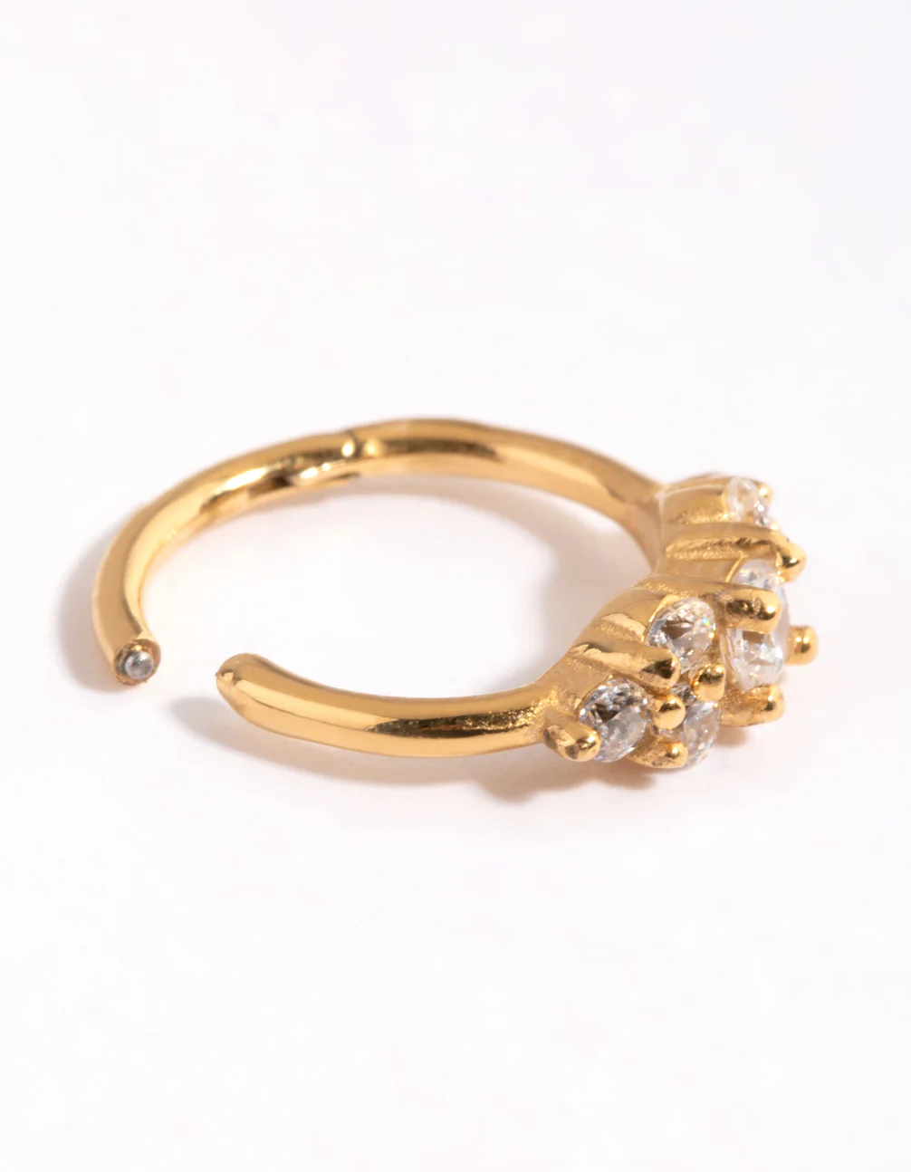 Gold Plated Surgical Steel Cubic Zirconia Clicker - Image 3
