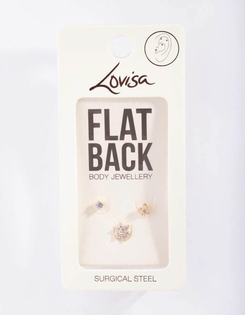 Gold Surgical Steel Fine Flower Flat Back Pack - Image 3