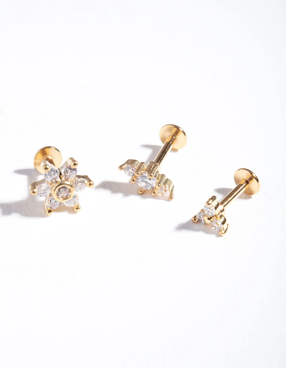 Gold Plated Surgical Steel Floral Flat Back Pack - Image 3