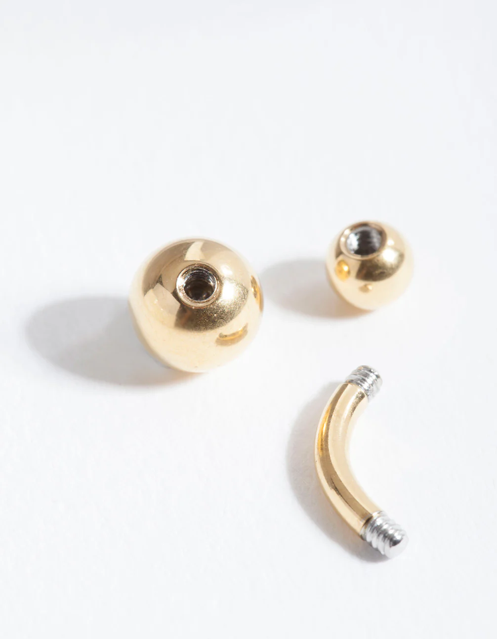 Gold Surgical Steel Polished Belly Bar - Image 2