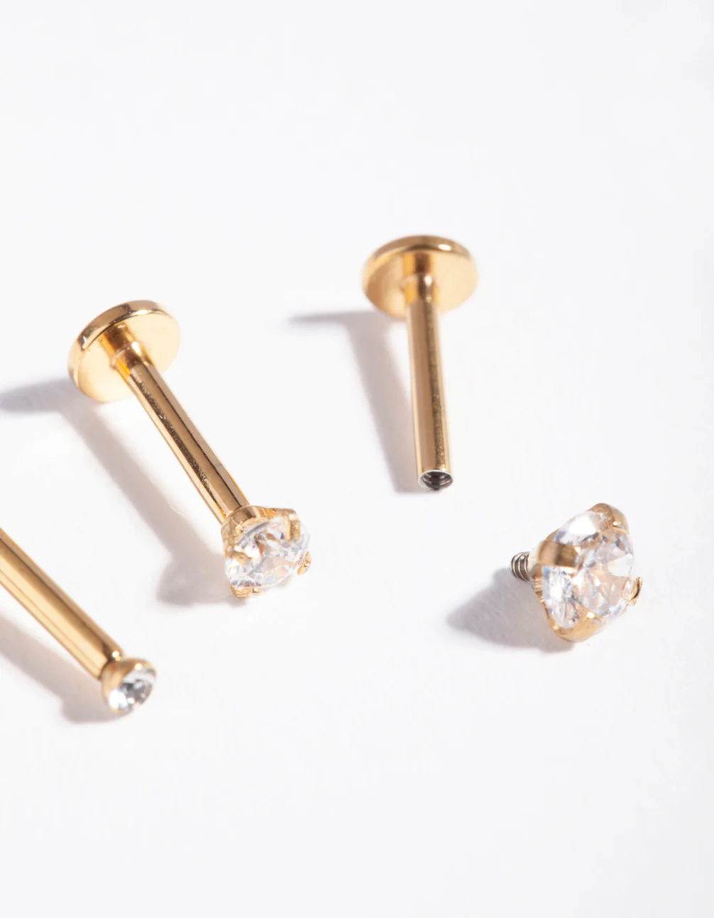 Gold Gradual Surgical Steel Cubic Zirconia Stud Pack - Image 2
