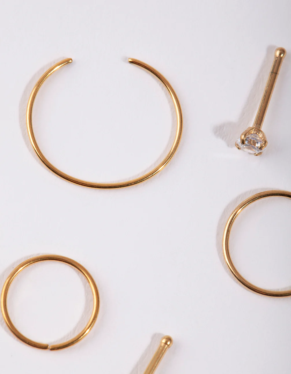 Gold Cubic Zirconia Nose Ring 6-Pack - Image 3