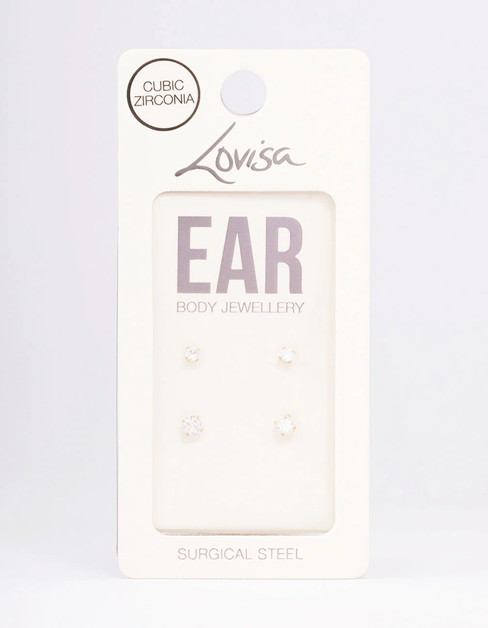 Gold Plated Surgical Steel Graduating Cubic Zirconia Stud Earring Pack - Image 3