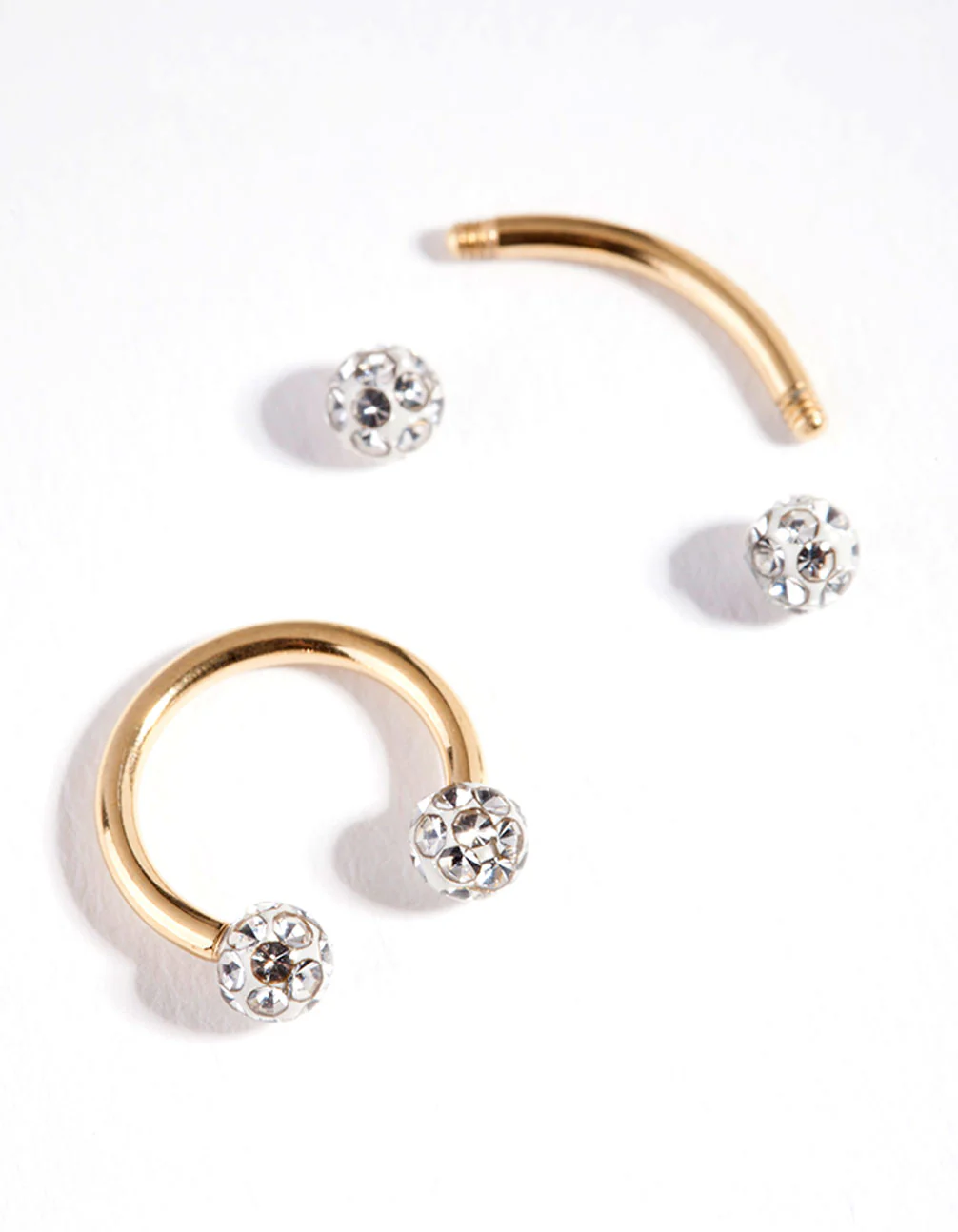 Surgical Steel Gold Horseshoe Earring Pack - Image 3