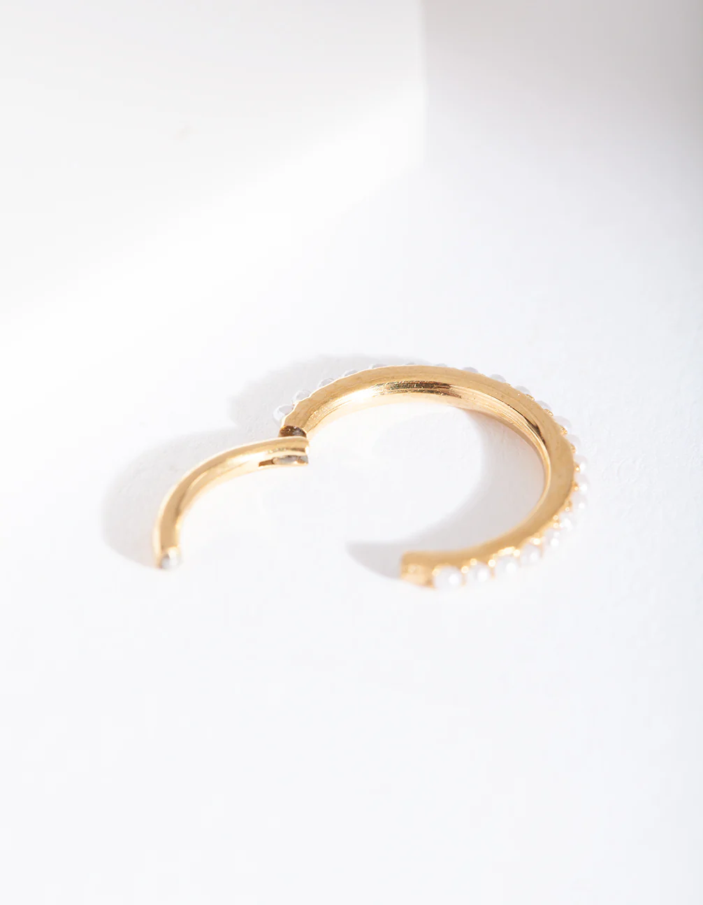 Gold Pearl Lined Clicker Earring - Image 3