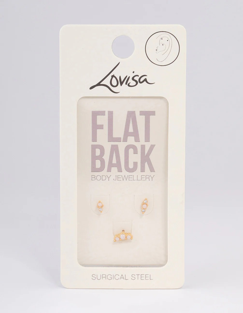 Gold Plated Surgical Steel Pearl Flat Back Pack - Image 3