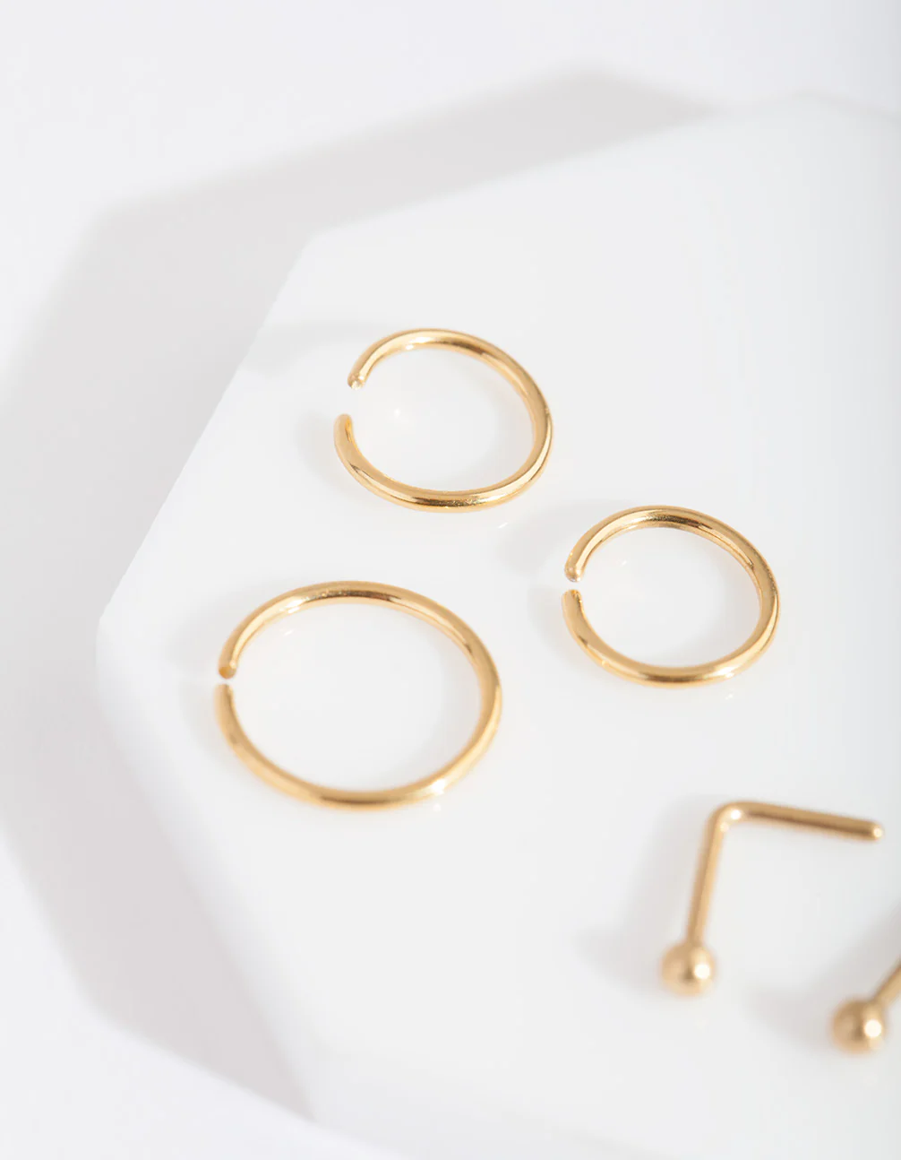 Gold Plain Nose Piercing 6-Pack - Image 2