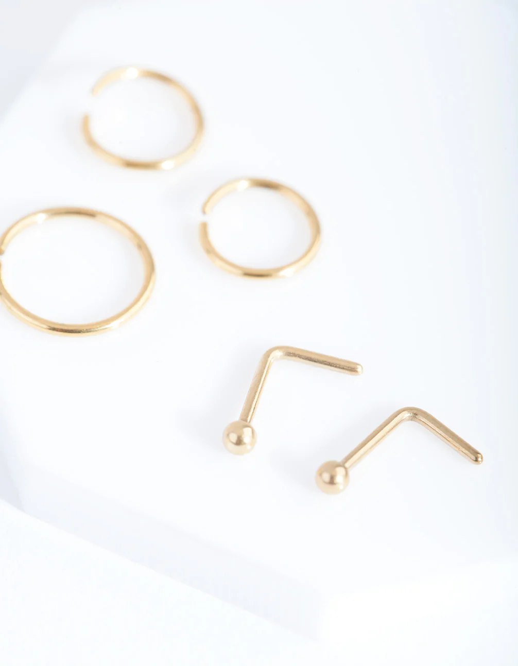 Gold Plain Nose Piercing 6-Pack - Image 3