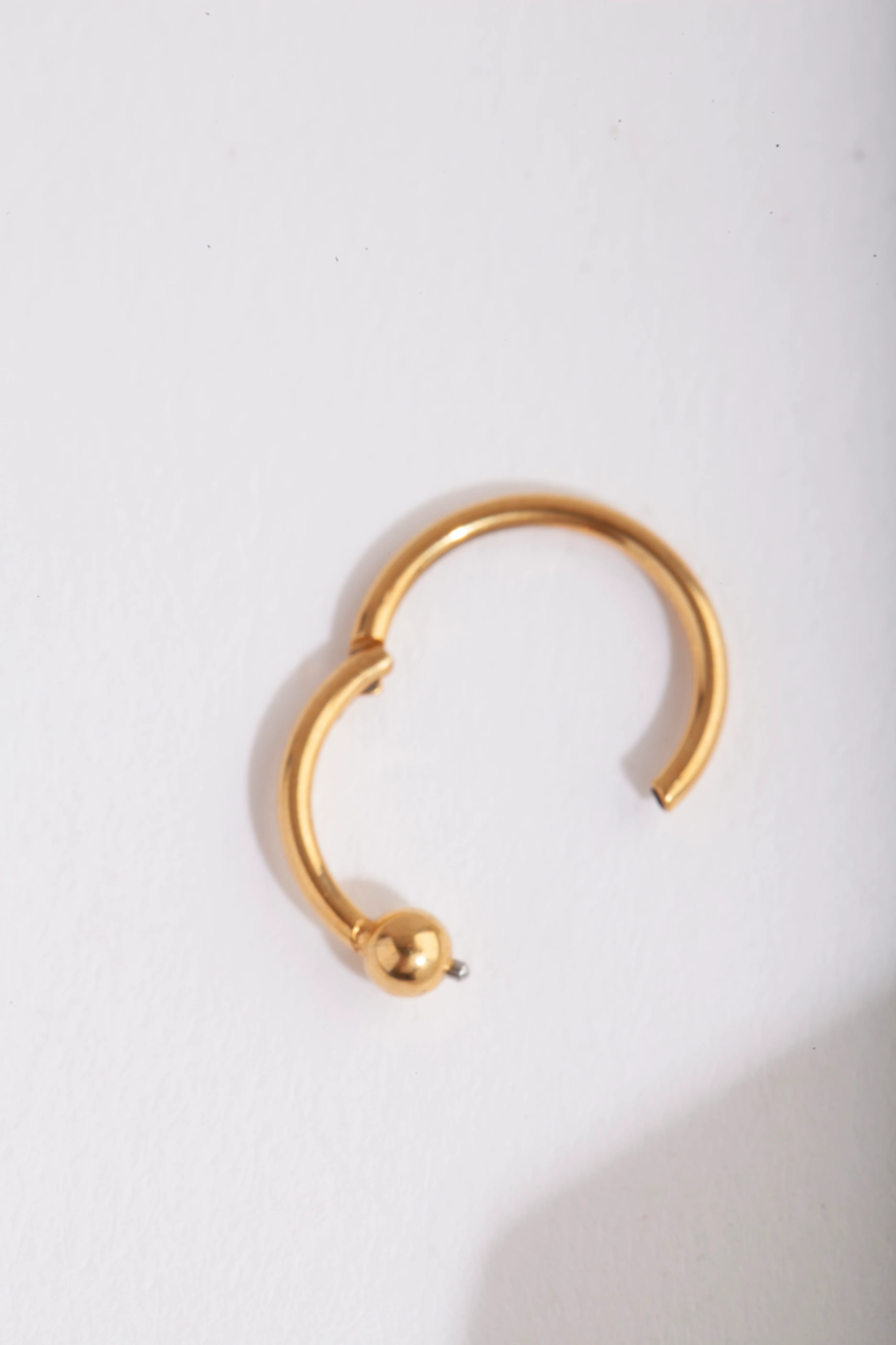 Gold Plain Bead Belly Clicker Ring - Image 2