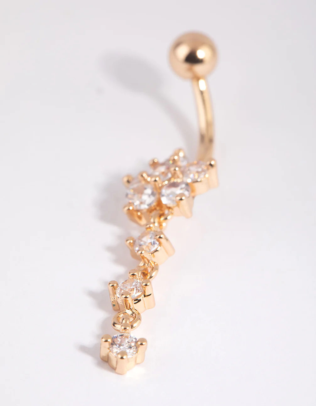 Gold Surgical Steel Flower Belly Bar - Image 3