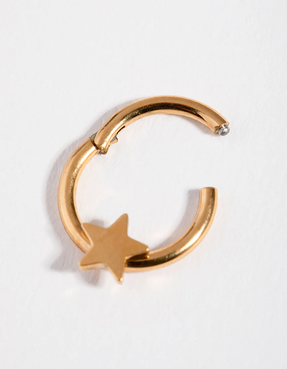 Surgical Steel Gold Star Clicker Ring - Image 2