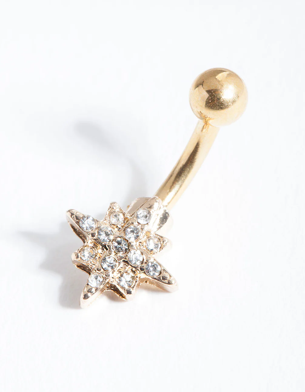 Gold Starburst Surgical Steel Belly Bar - Image 2