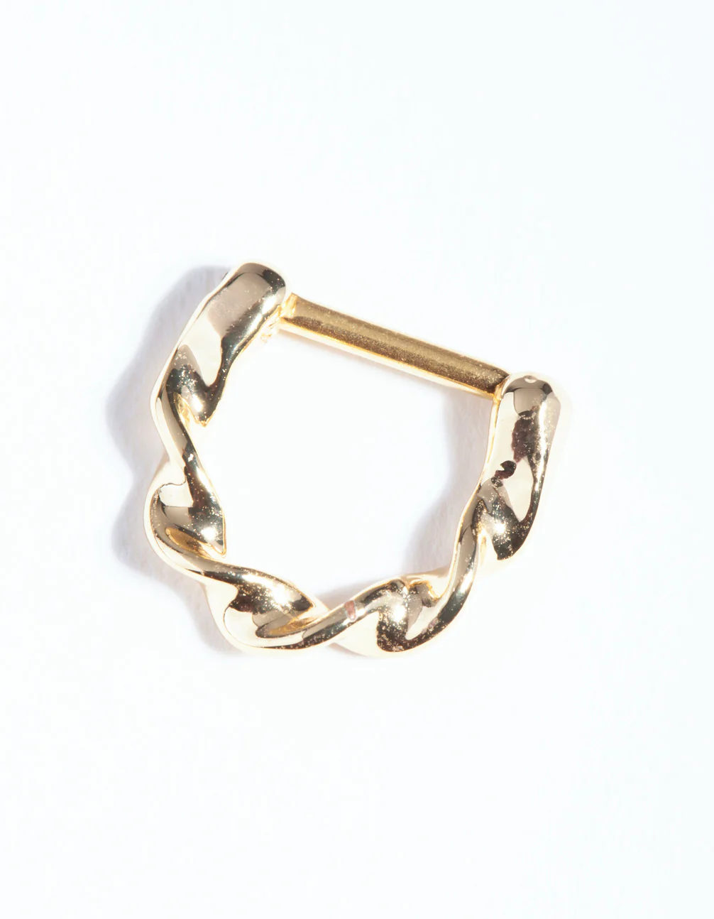Gold Surgical Steel Twist Septum Ring - Image 2
