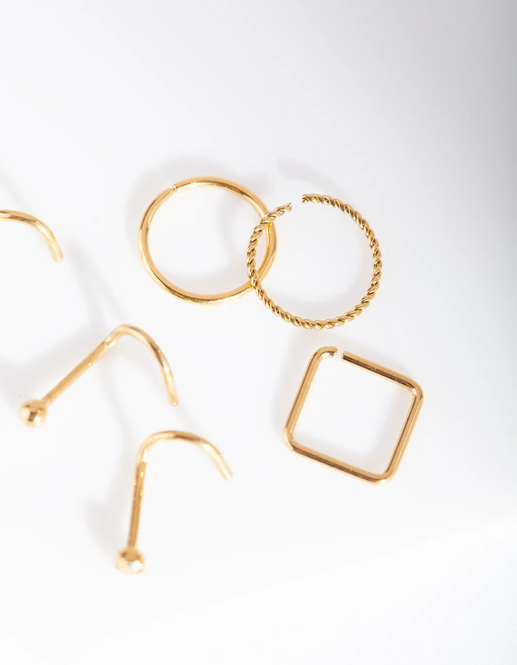 Gold Multi Twist Nose Ring 6-Pack - Image 2