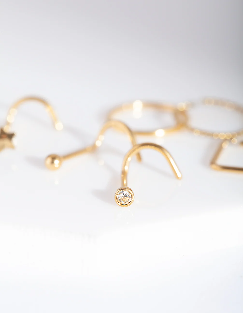 Gold Multi Twist Nose Ring 6-Pack - Image 3