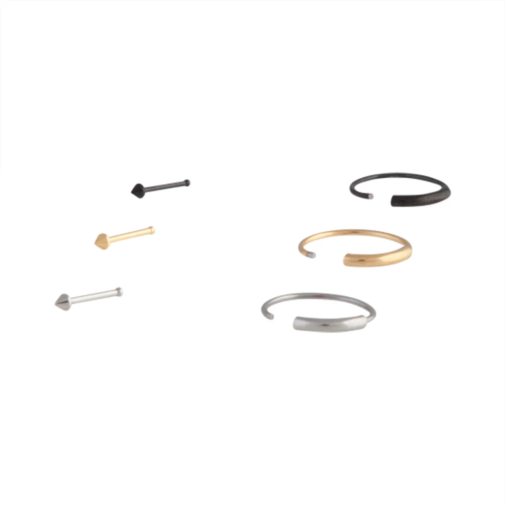 Mixed Metals Bar Ring Pin Nose 6-Pack - Image 2
