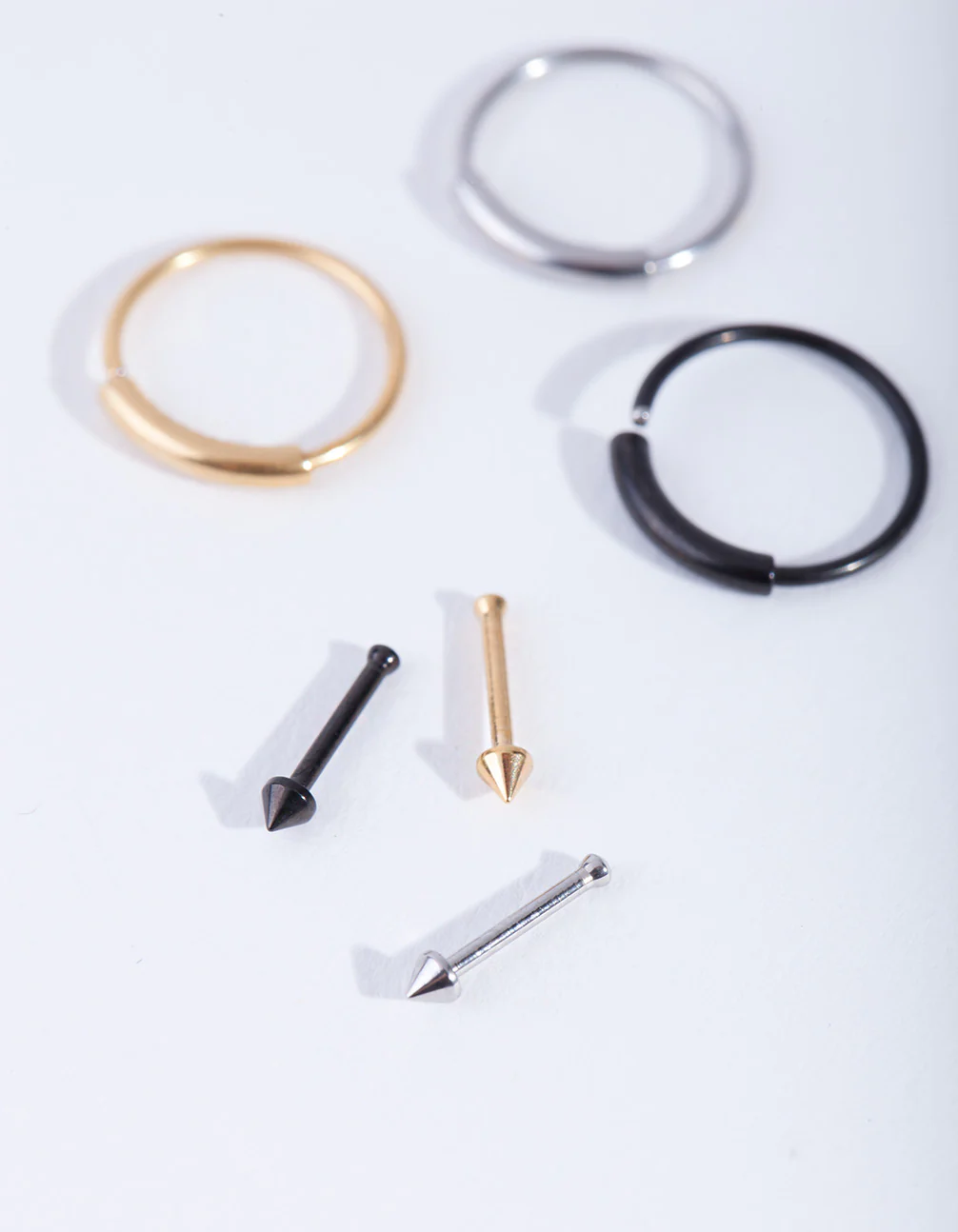 Mixed Metals Bar Ring Pin Nose 6-Pack - Image 3