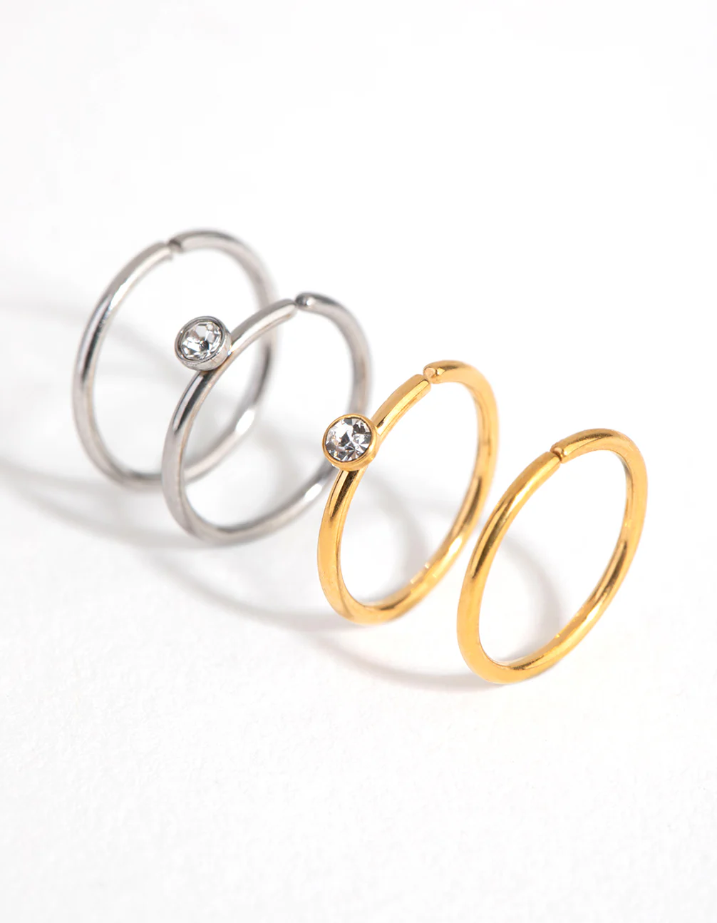 Surgical Steel Diamante Top Nose Ring 4-Pack - Image 3