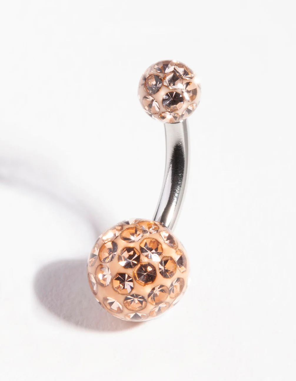 Pink Surgical Steel Multi Diamante Belly Bar - Image 2