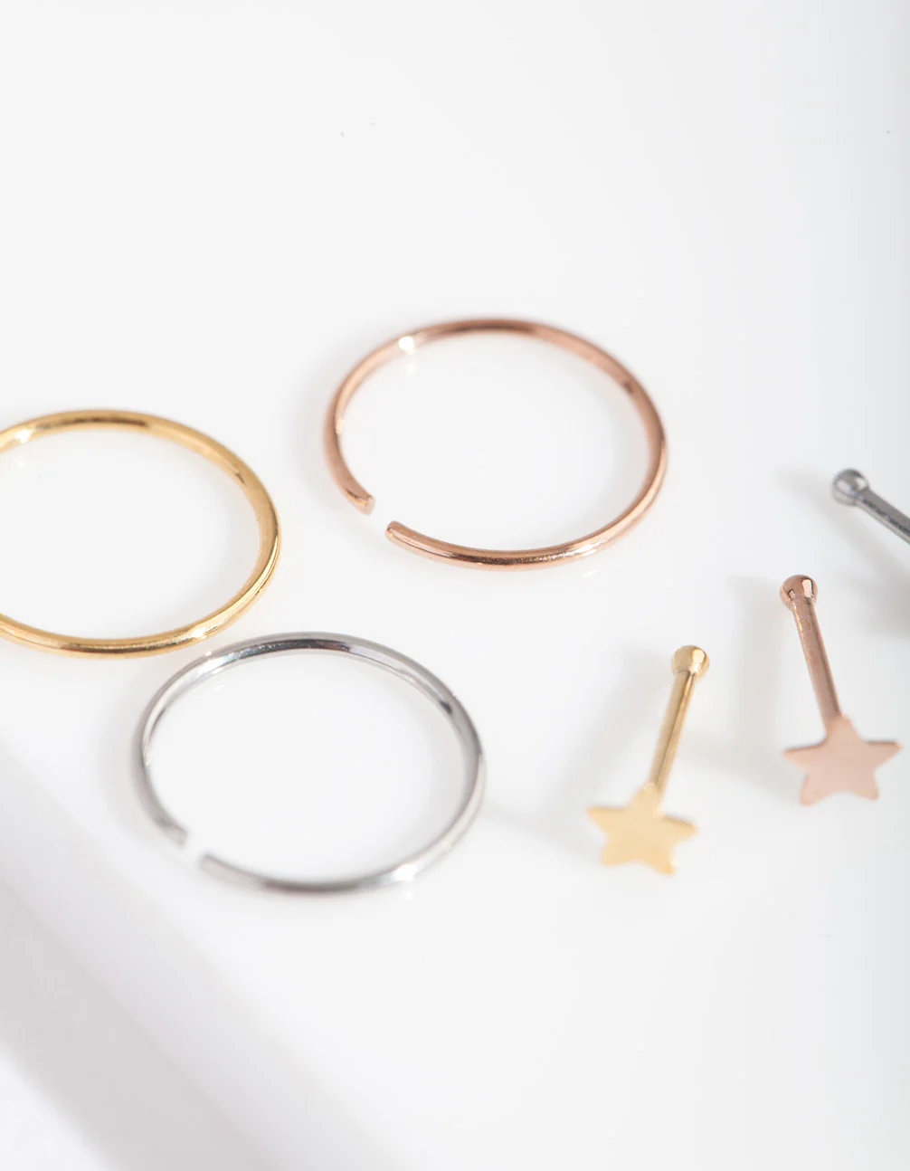 Mixed Metal Fine Star Nose Piercing 6-Pack - Image 3