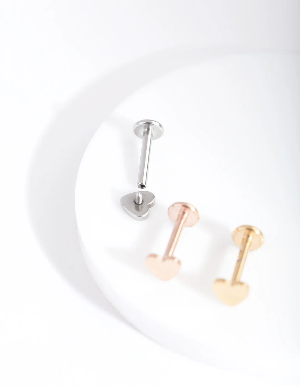 Mixed Metal Heart Flat Back Earring Pack - Image 3