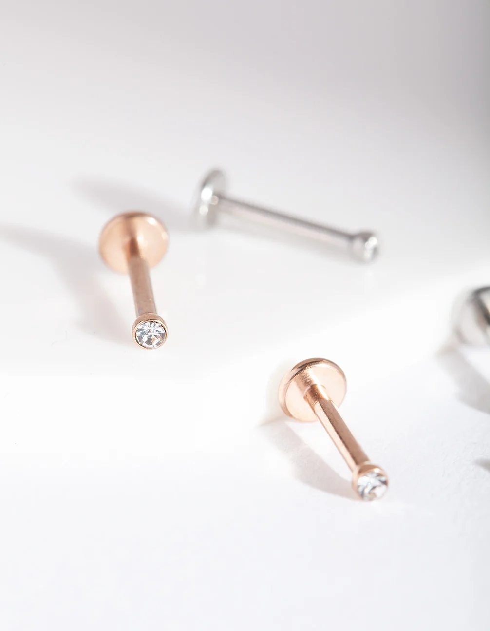 Mixed Metal Surgical Steel Flat Back Earring 6-Pack - Image 2
