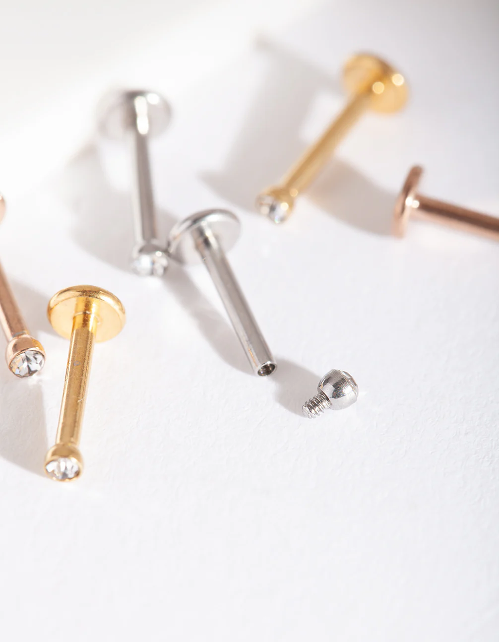 Mixed Metal Surgical Steel Flat Back Earring 6-Pack - Image 3