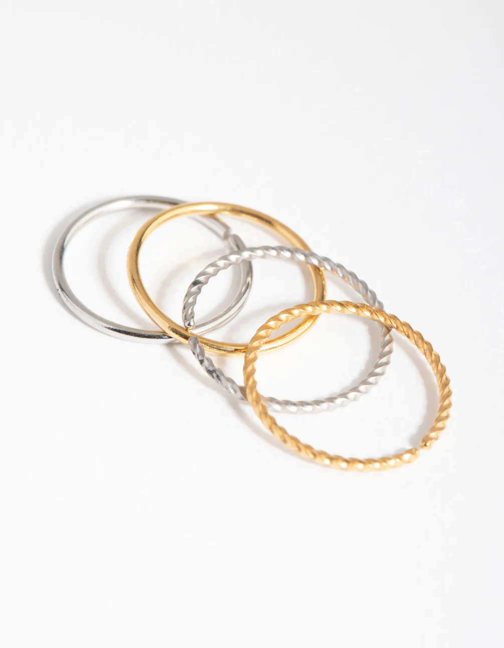 Mixed Metal Surgical Steel Plain & Twist Nose Ring 4-Pack - Image 3